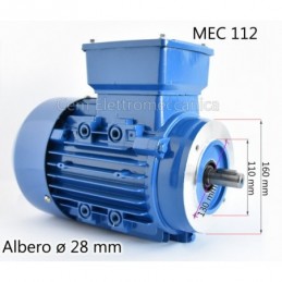 Three-phase electric motor 7.5 HP - 5.5 kW 1400 rpm 4 poles MEC 112 Form B14