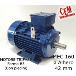 Three-phase electric motor 20 HP - 15 kW 1400 rpm 4 poles MEC 160 Form B3