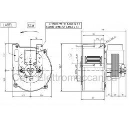 Centrifugal fan 21W for refrigeration, hoods, heating