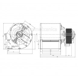 Centrifugal fan for pellet stove 66 watts DX motor single phase