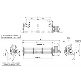 Ventilatore tangenziale doppio ventola Ø 60mm 270+270 mm., offerta vendita  online