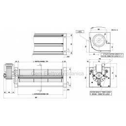 Tangential fan ø 80 mm - impeller length 270 mm SX motor