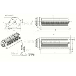 Ventilatore tangenziale ø 80 mm - lunghezza ventola 300 mm motore SX