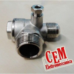 Horizontal check valve 1/2" - 1/2" . M - M for compressor