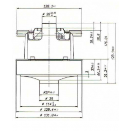 Motor aspirador monofásico Ametek de 1400 vatios