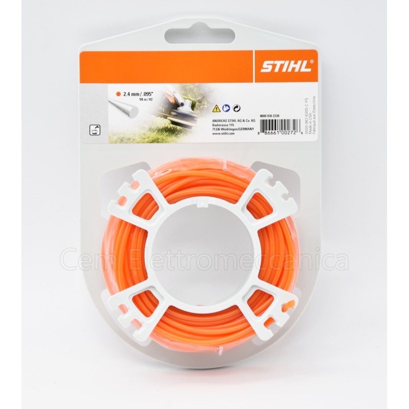 Bobina filo nylon tondo Stihl 2,4 mm da 14 metri 00009302338