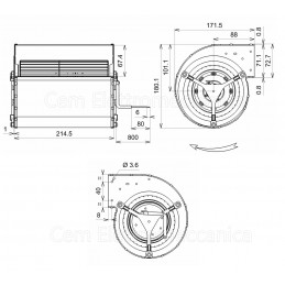 Ventilatore centrifugo doppia aspirazione ECOFIT 177 W - 2GDS25