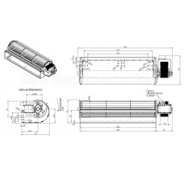 Ventilatore tangenziale Trial TAS30B5-007 ø 65 mm - ventola 300 mm motore DX