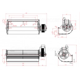 Ventilatore tangenziale Trial THS24B5-014 ø 65 mm - ventola 240 mm motore DX