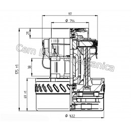 Zweistufiger 1200-Watt-Motor für Staubsauger und Flüssigkeitsbehälter